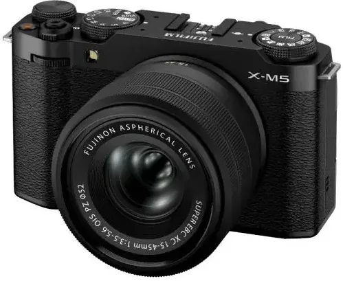 Aparat foto Mirrorless Fujifilm X-M5, 26.1MP, 6K, Black + Obiectiv XC 15-45mm
