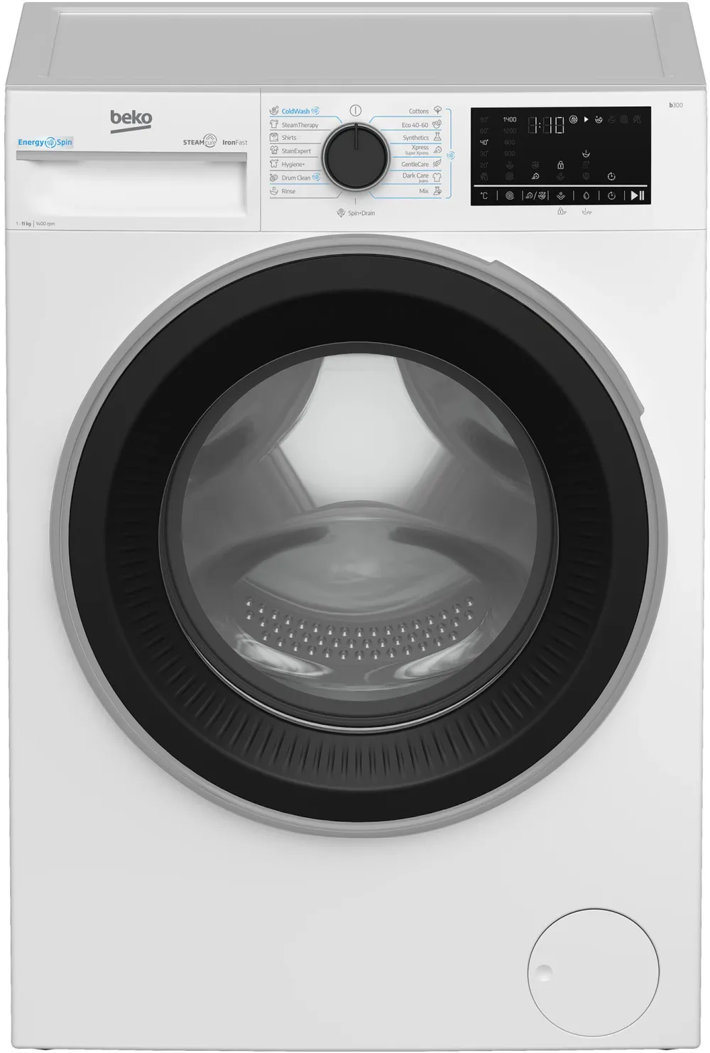 Masina de spalat rufe Beko B3WFT411415WBES, Clasa A, EnergySpin, SteamCure, 11 kg, 1400rpm, Alb