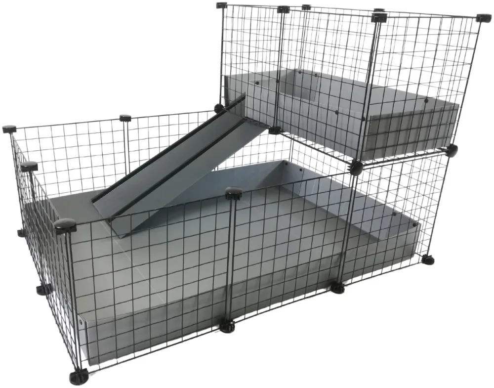 C&C modular cage one-storey 3x2 + Loft 2x1 + Silver ramp