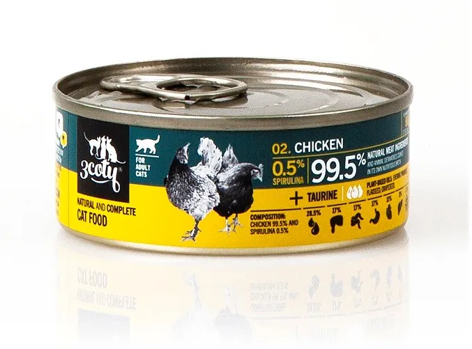 3COTY Chicken with spirulina - wet cat food - 80g