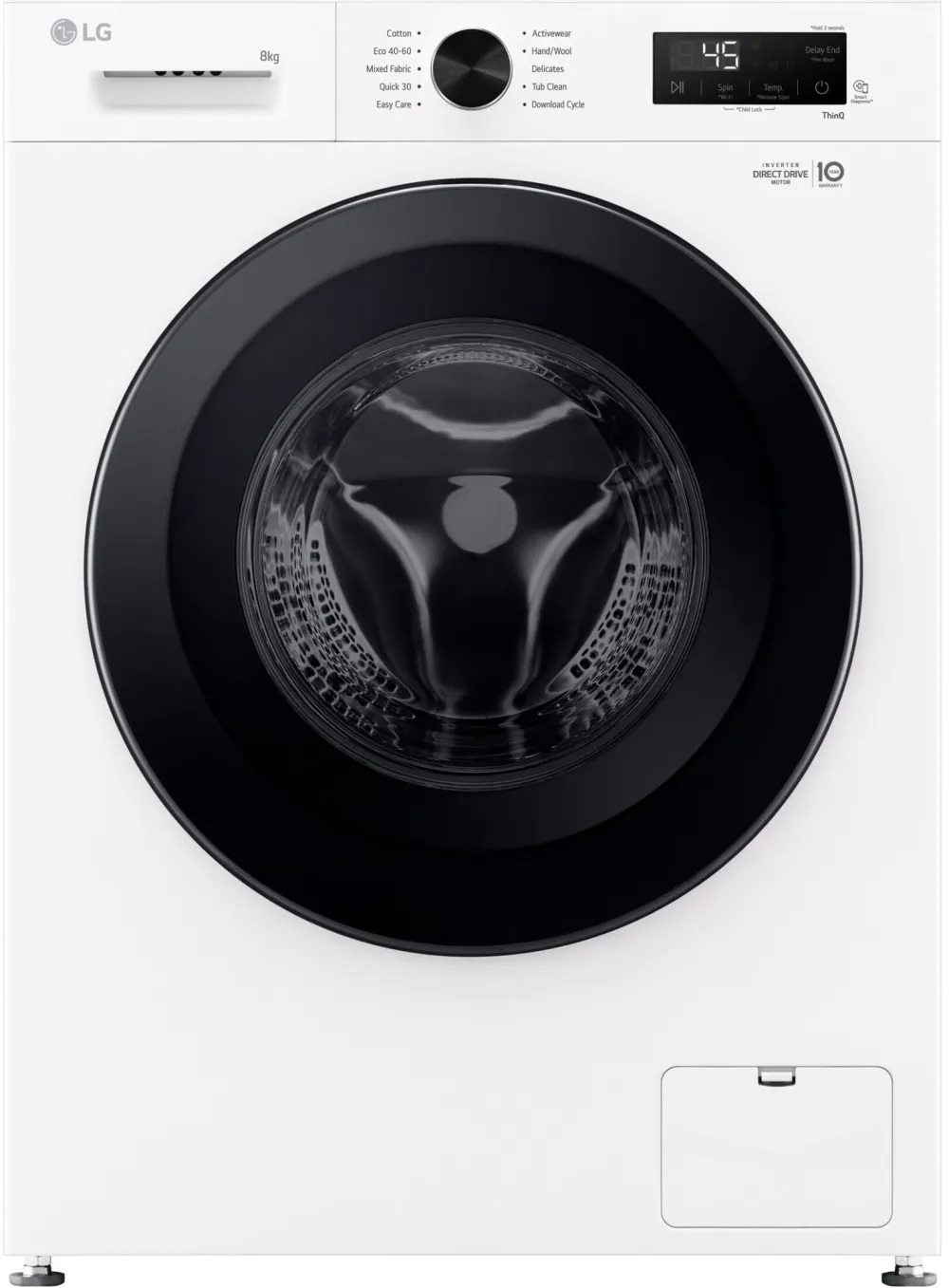 Masina de spalat rufe LG F4X1008NWK, 8 kg, Clasa A, 1400 RPM, 6 Motion, Inverter Direct Drive, Wi-Fi, Alb