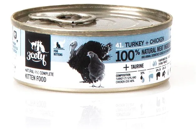Hrana umeda pentru pisoi 3coty curcan cu pui 80 g