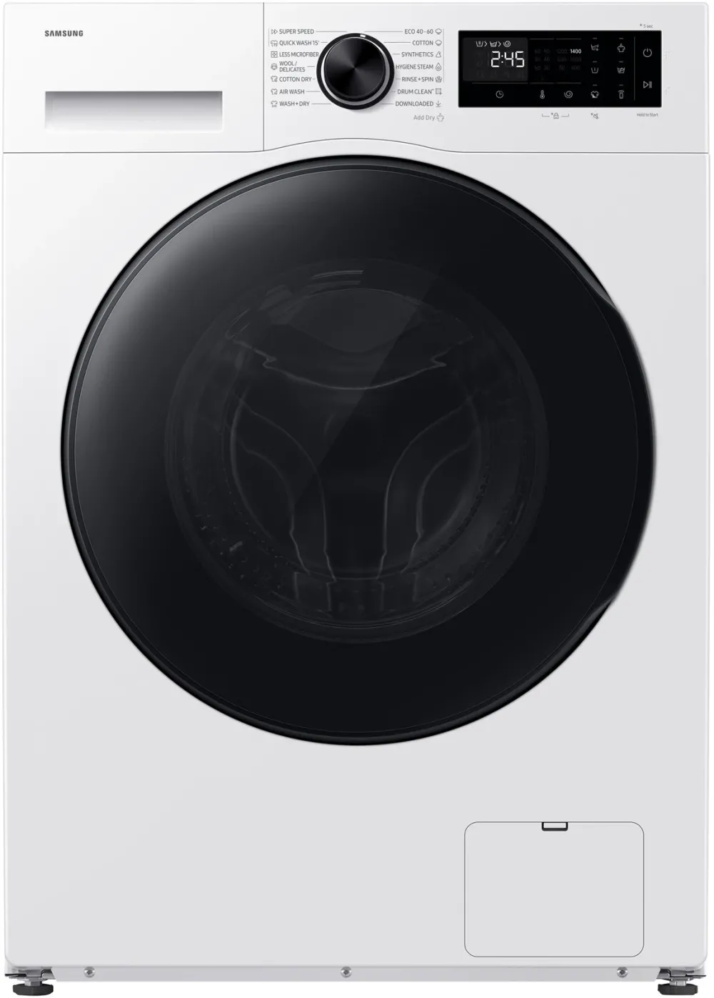 Masina de spalat rufe cu uscator Samsung WD90HG5U34BELE, spalare 9 kg, Uscare 6 kg, Clasa A Spalare, Clasa D Spalare + Uscare, AI EcoBubble, AI Energy, Bubble Shot, Hygiene Steam, Alb