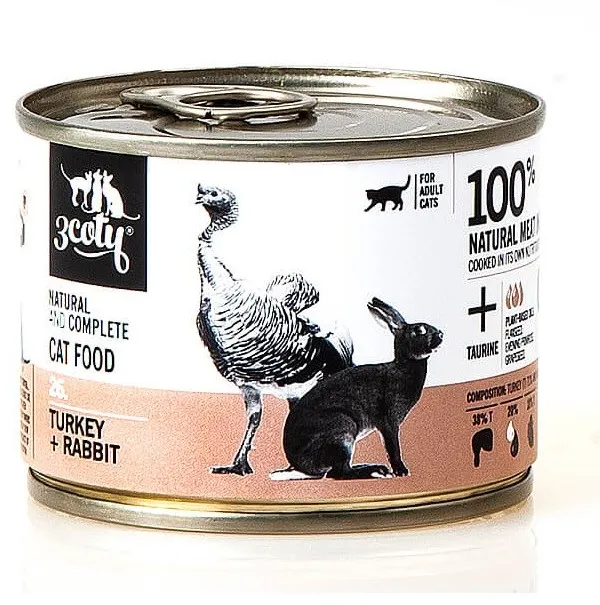 3COTY 26. Turkey and rabbit - wet cat food - 180g
