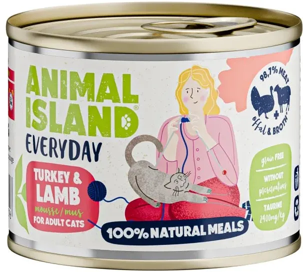 ANIMAL ISLAND Everyday Turkey and lamb - wet cat food - 200g