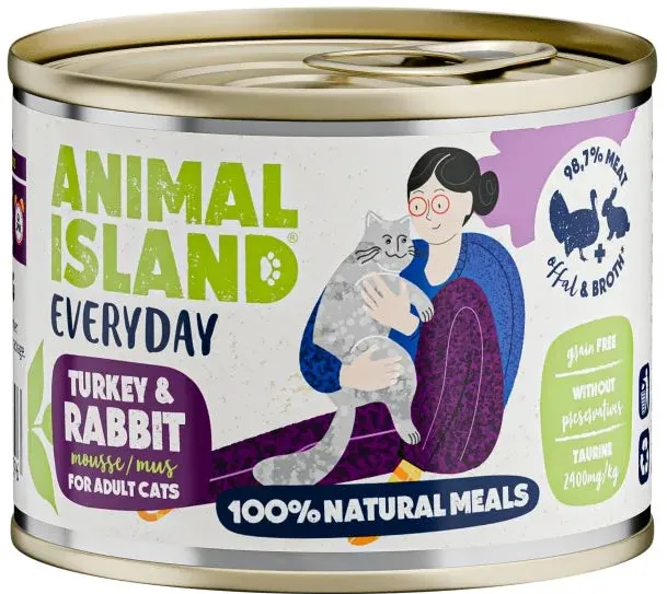 ANIMAL ISLAND Everyday Turkey and rabbit - wet cat food - 200g
