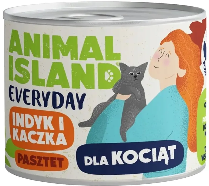 Hrana umeda pentru pisoi ANIMAL ISLAND Everyday curcan si rata 185 g