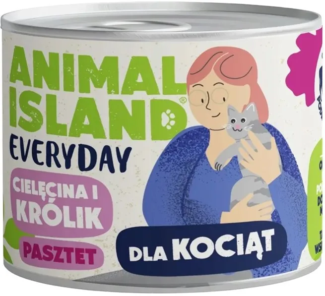 Hrana umeda pentru pisoi ANIMAL ISLAND Everyday vitel si iepure 185 g