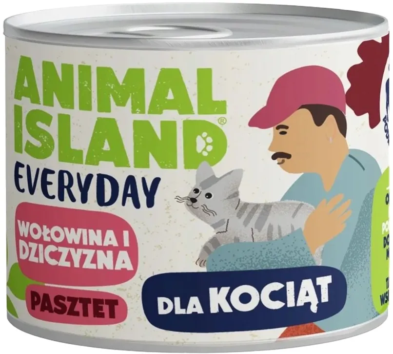 Hrana umeda pentru pisoi ANIMAL ISLAND Everyday vita si vanat 185 g