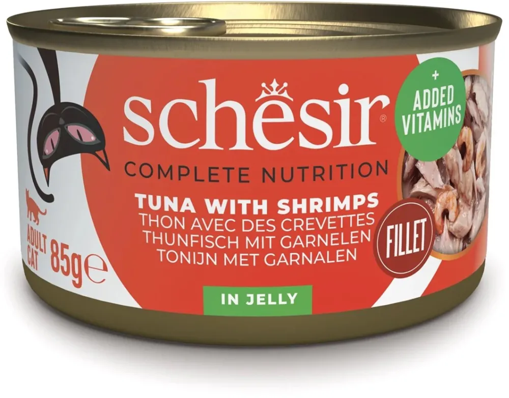 SCHESIR in jelly Tuna with shrimps - wet cat food - 85 g