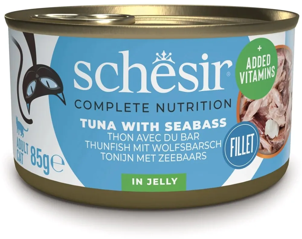SCHESIR in jelly Tuna with sea bass - wet cat food - 85 g
