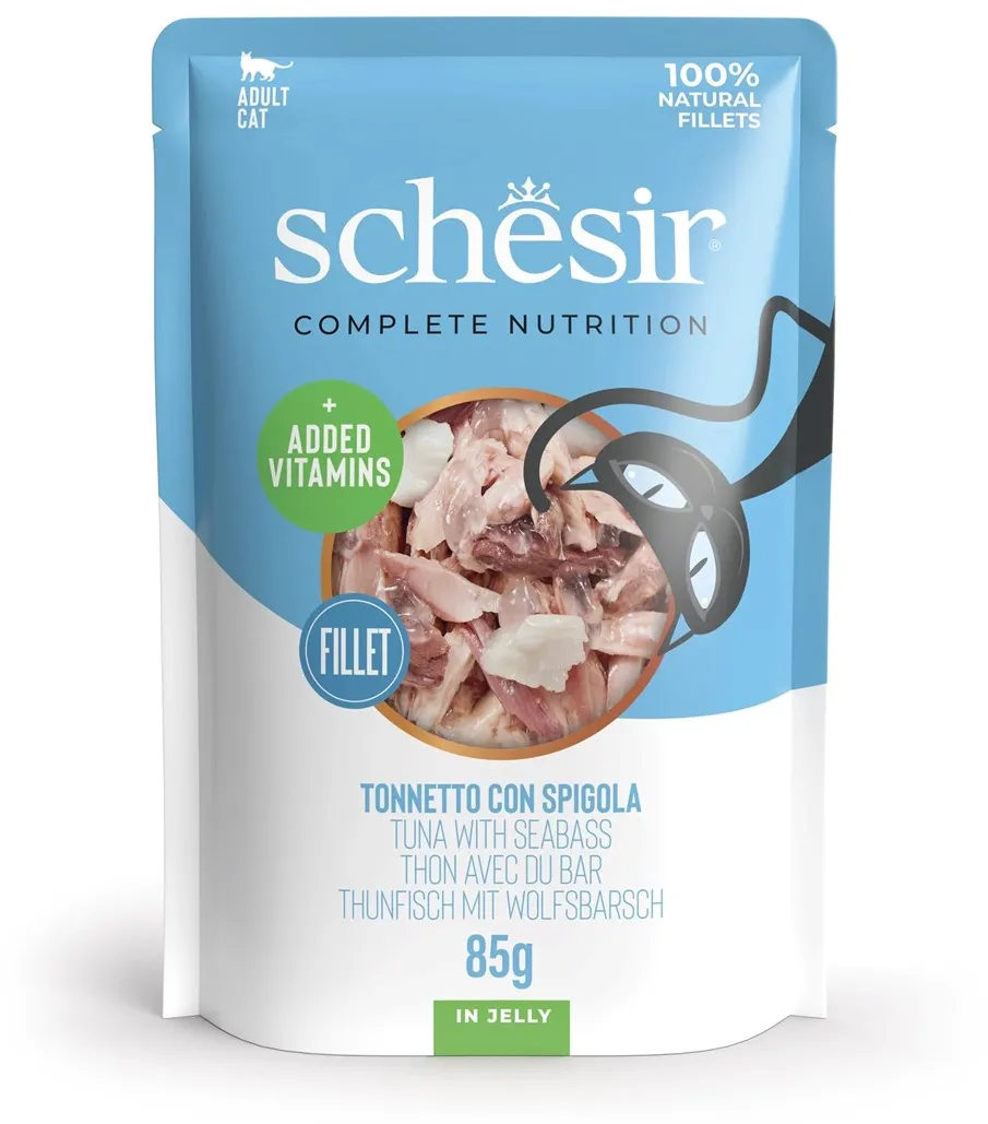 SCHESIR in jelly Tuna with seabass - wet cat food - 85 g