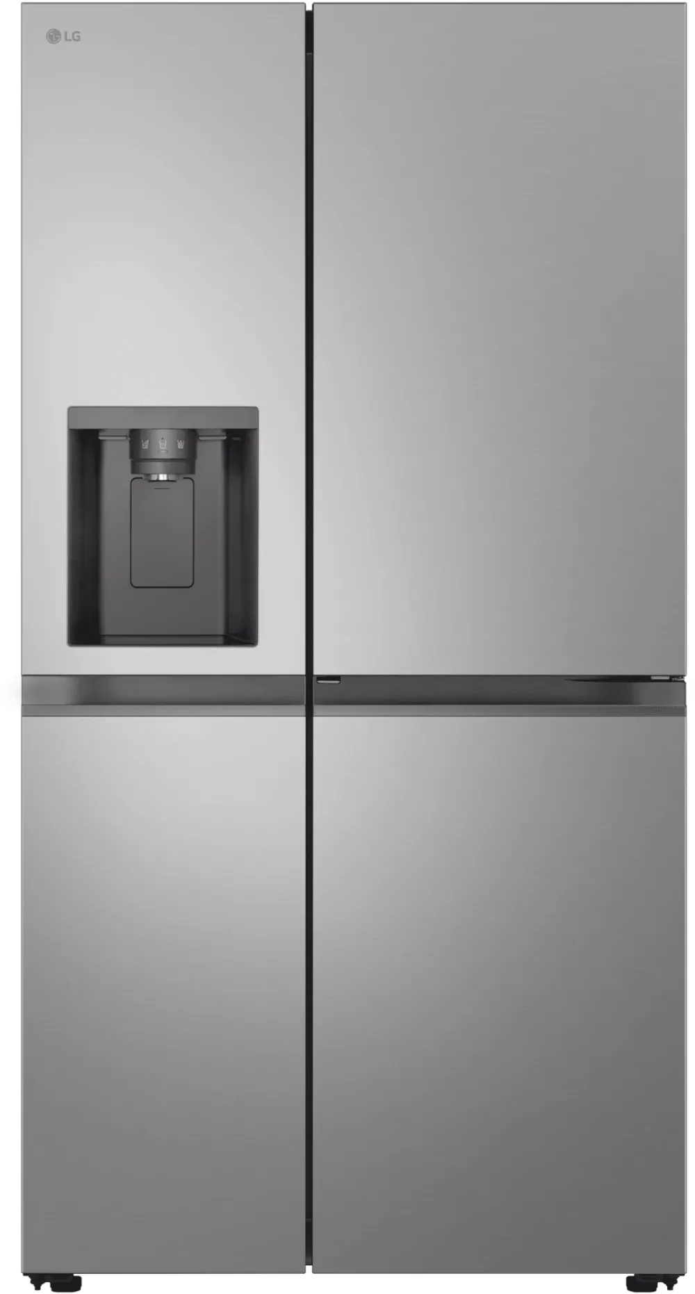 Side by side LG GSJ41PYPE, 641 l, No Frost, LINEARCooling, Compresor Smart Inverter, Dozator Apa, Clasa E, H 179 cm, Argintiu