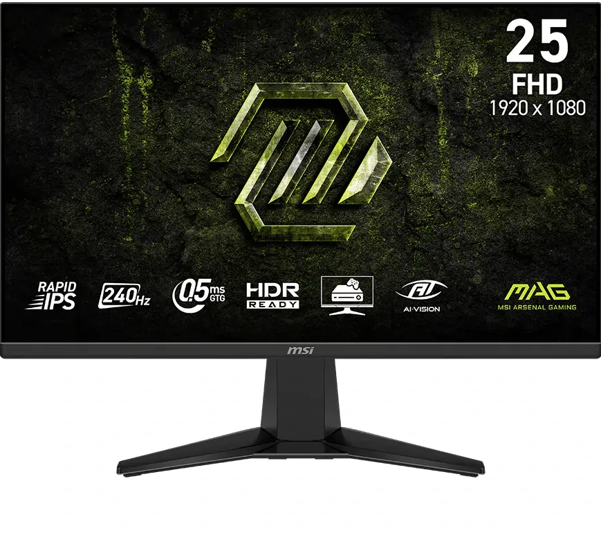 MSI MAG 255F X24 25inch Gaming Monitor FHD Rapid IPS 240Hz 0.5ms DP 2xHDMI