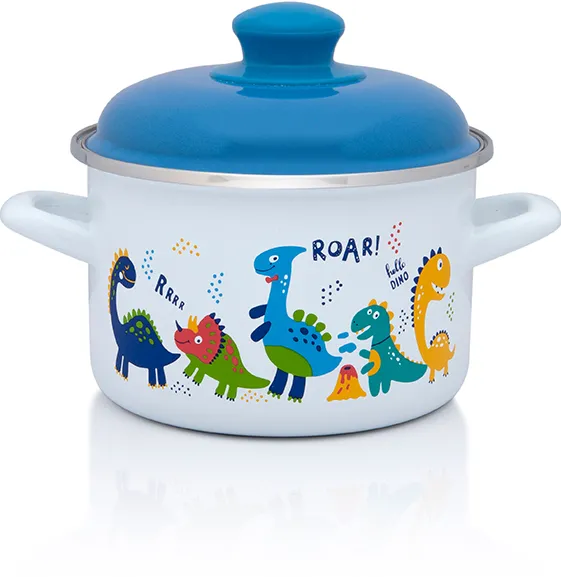 Oala 2l cu capac Dino Metalac email/16cm/2l