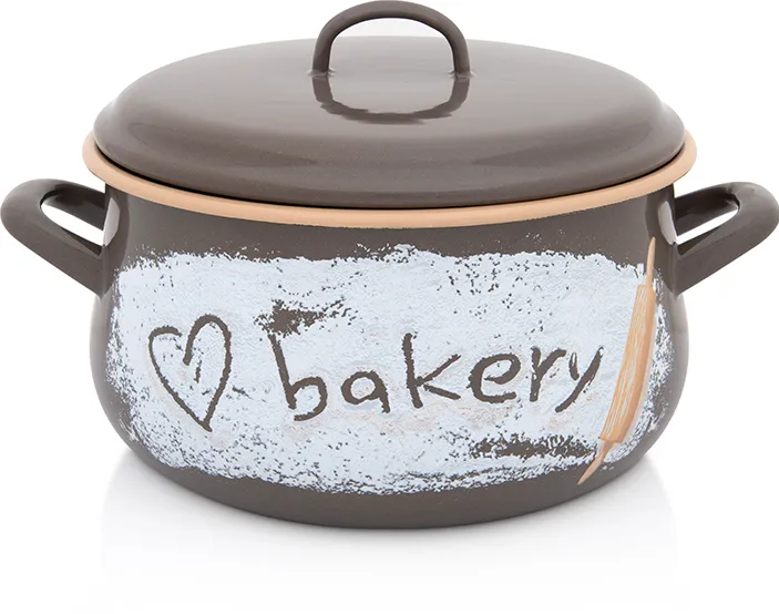 Oala 6.5l cu capac din sticla Bakery Metalac email/24cm/6.5l
