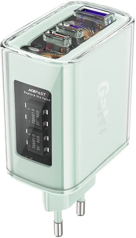 Incarcator telefon Acefast A45 65W 3 porturi verde