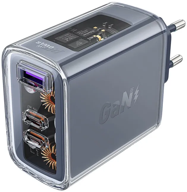 Incarcator telefon Acefast A45 65W 3 porturi gri
