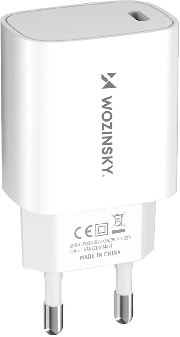Incarcator de priza Wozinsky WGWCCW 20W USB-C alb
