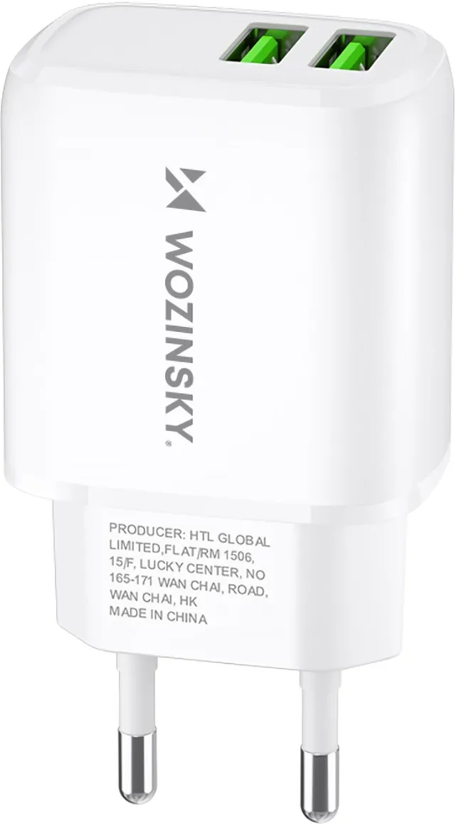 Incarcator de perete Wozinsky CUWCW 2.4A 2 x USB-A alb