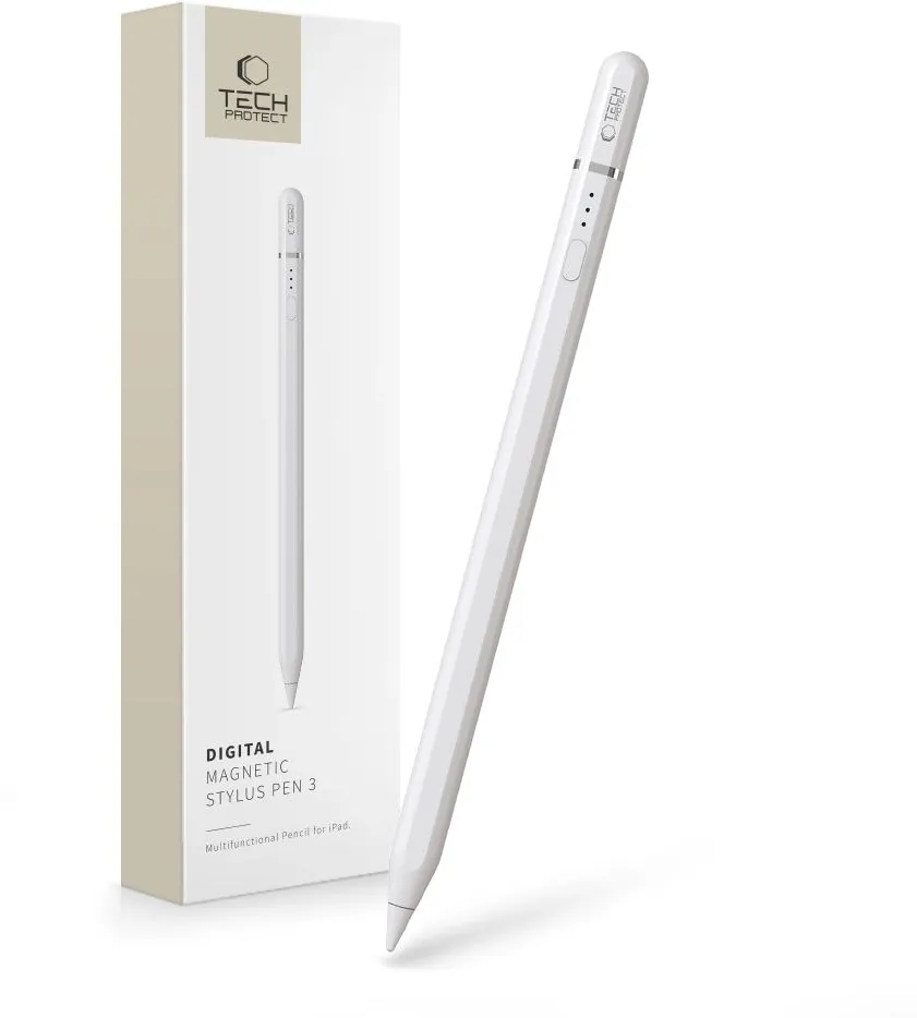Tech-Protect Digital Magnetic Stylus Pen 3 Magnetic for iPad Tablet - White