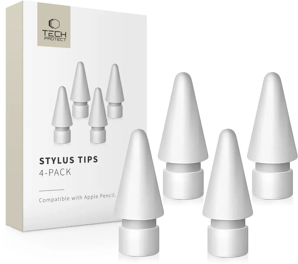 Tech-Protect Stylus Tips for Apple Pencil 4-Pack - White