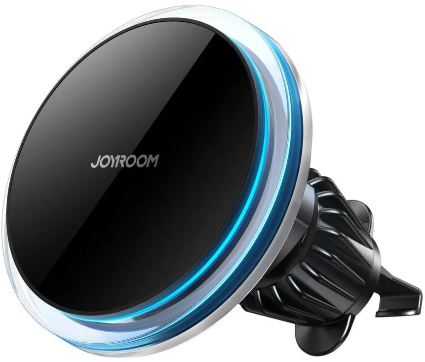 Joyroom car phone holder with 15W Qi inductive charger (MagSafe compatible) for air vent, silver (JR-ZS291)