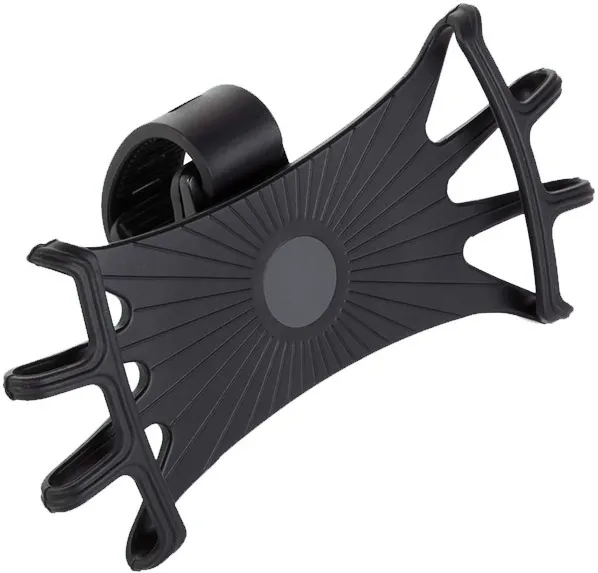 Swivel silicone bike holder with replaceable head - black