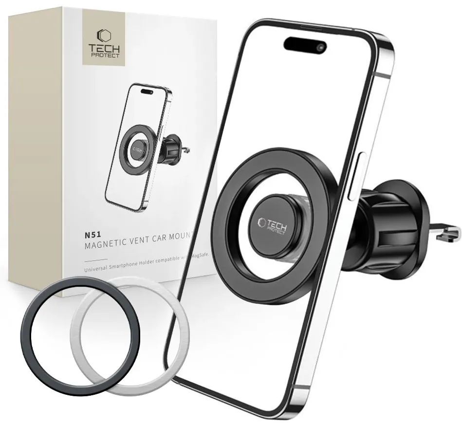 Tech-Protect N51 Car Phone Holder with MagSafe for Air Vent - Black