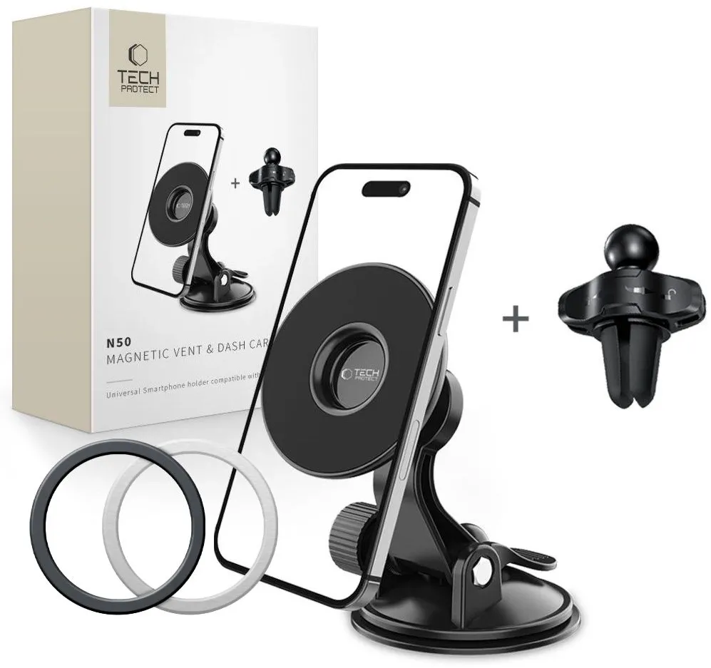 Tech-Protect N50 MagSafe Car Magnetic Phone Holder for Cockpit/Air Vent - Black