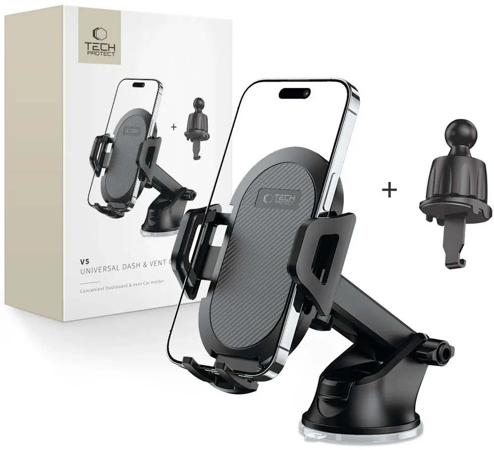 Tech-Protect V5 Car Phone Holder for Cockpit/Air Vent - Black
