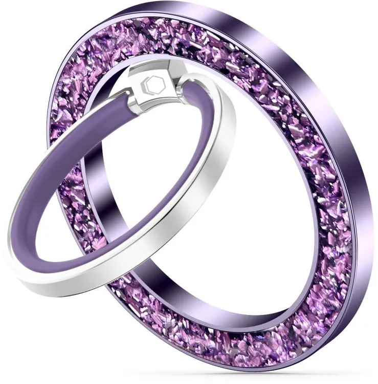 Tech-Protect MMR200 magnetic holder / ring with MagSafe - purple with crystals