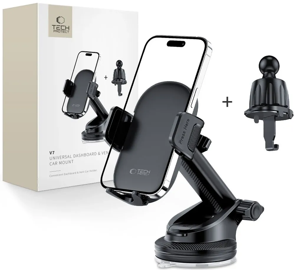 Tech-Protect V7 Car Phone Holder for Cockpit/Air Vent - Black