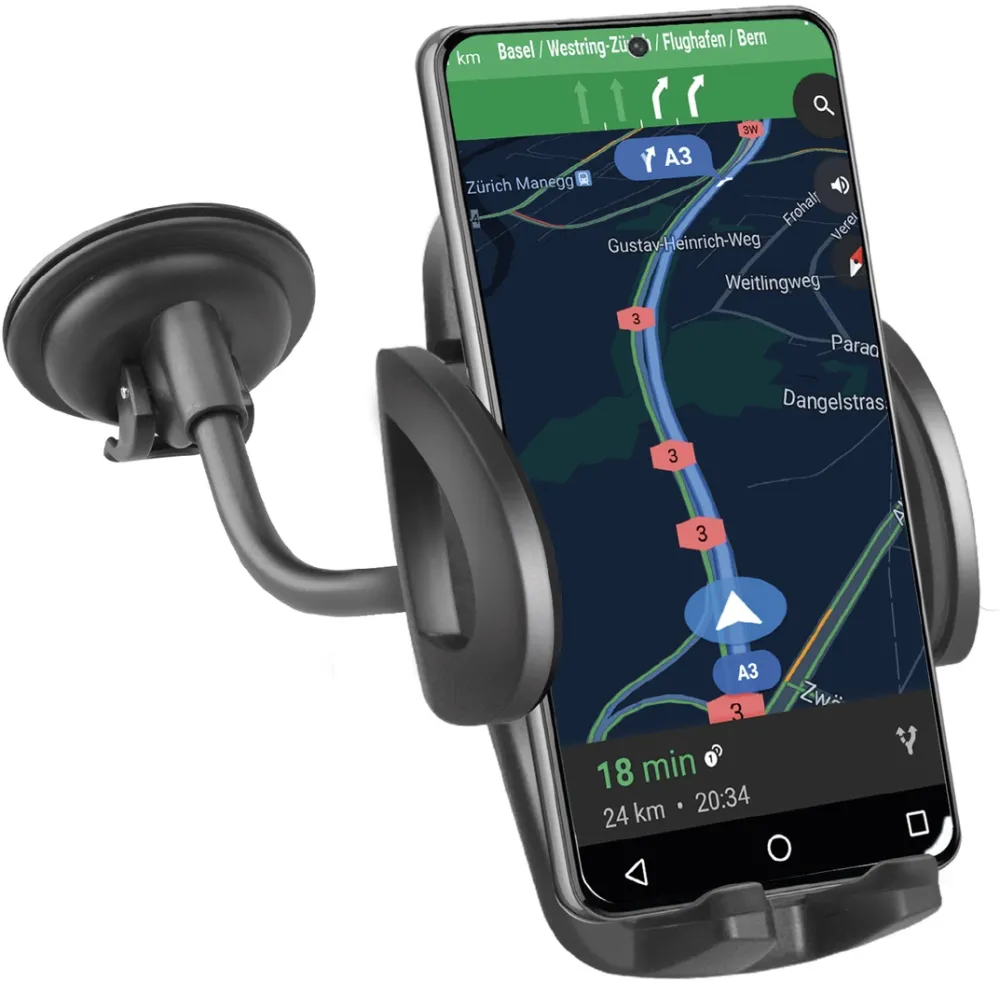 SBS TE0UCH20W Smartphone Holder for 6.8" on Glass - Black
