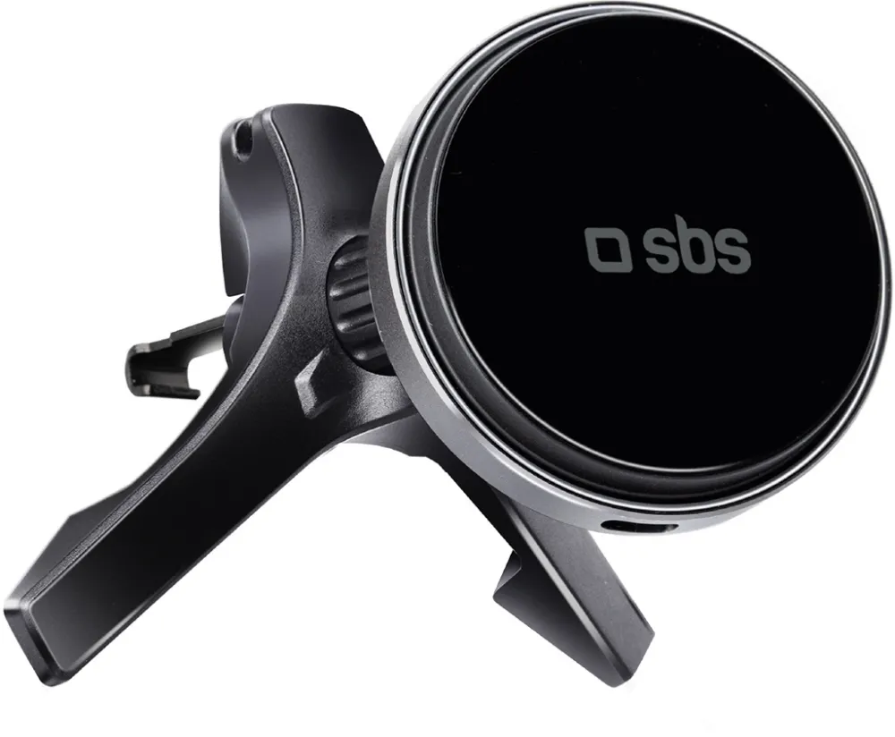 Smartphone holder with wireless charger SBS TESUPMAGWIR15W for air vent, compatible with MagSafe - black