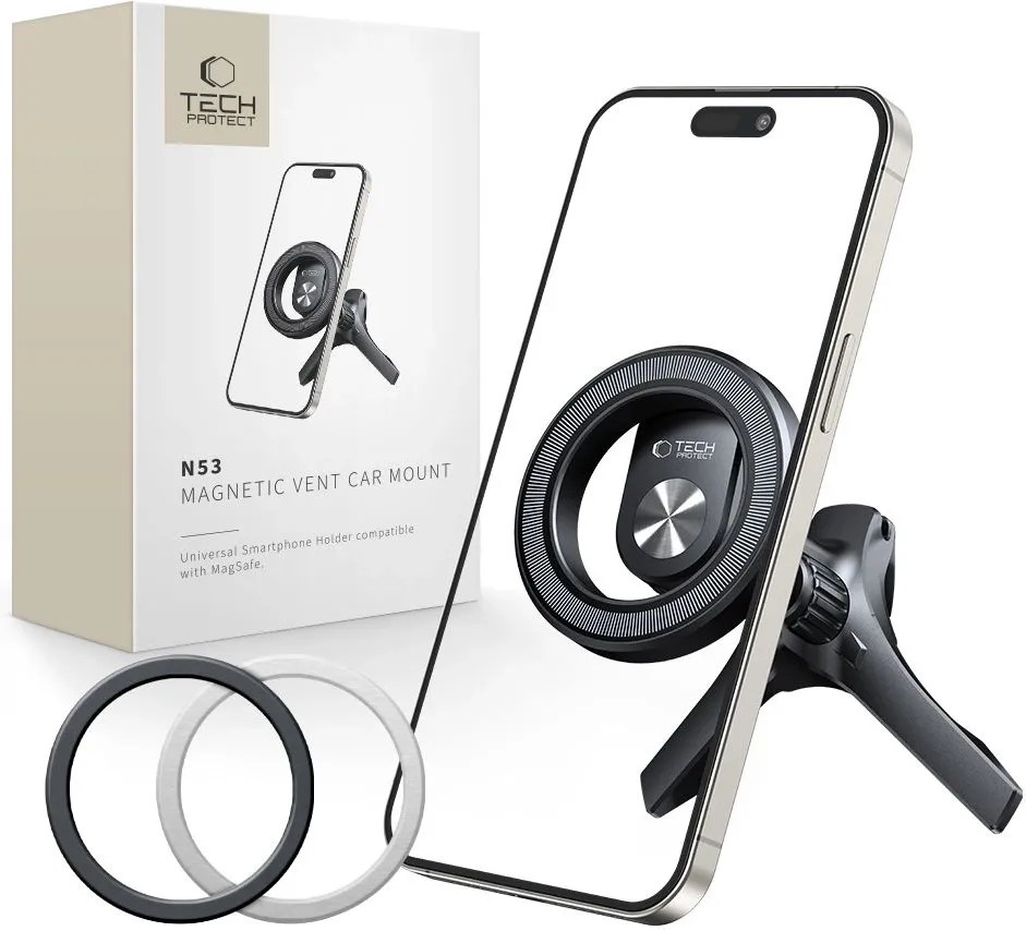 Tech-Protect N53 Car Air Vent Holder with MagSafe Rings - Black