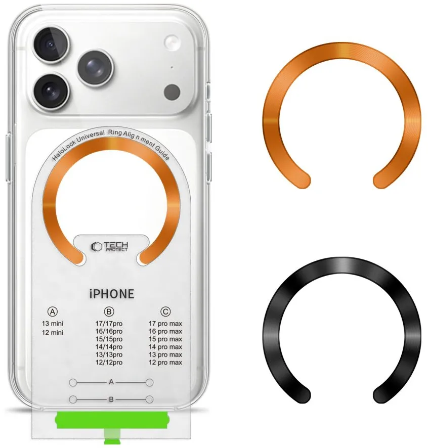 Tech-Protect MMP-210 MagSafe 2-Pack Magnetic Ring - Orange / Black