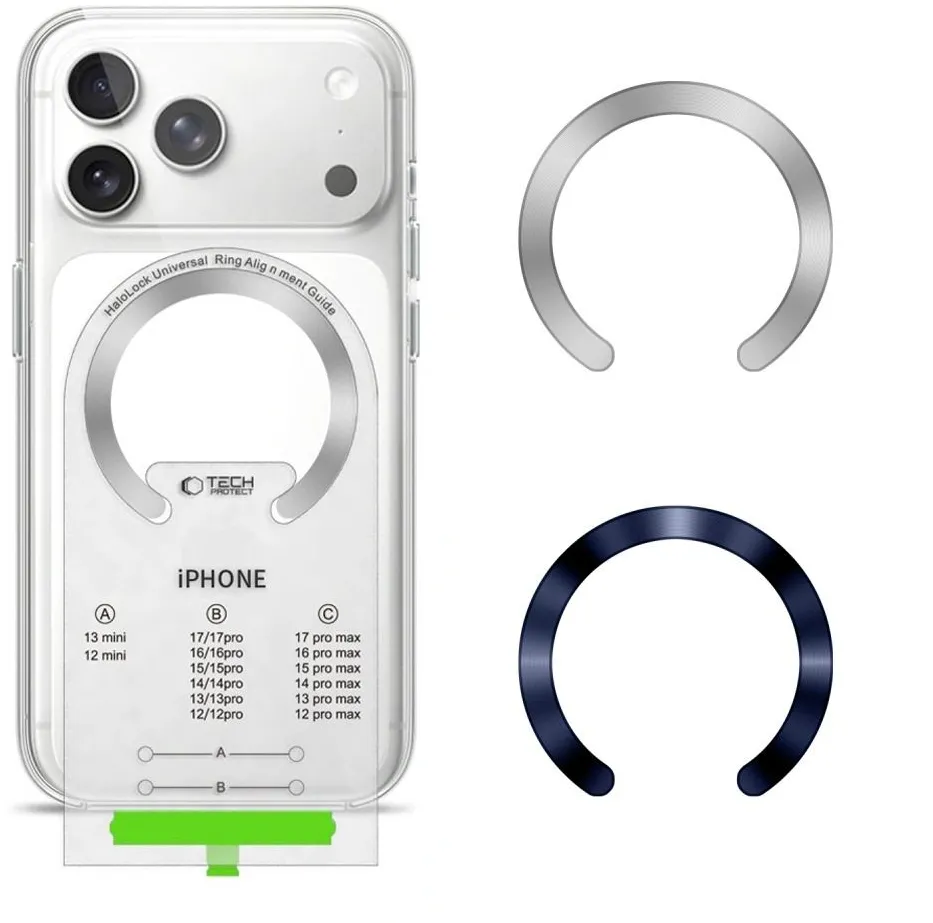 Tech-Protect MMP-210 MagSafe 2-Pack Magnetic Ring - Silver / Navy Blue