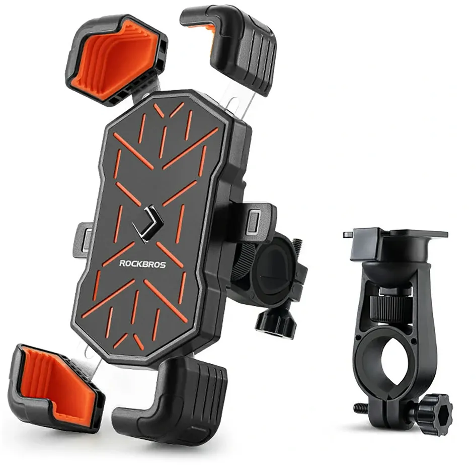 Rockbros HW-117 Handlebar Clamp Phone Holder - Black and Orange