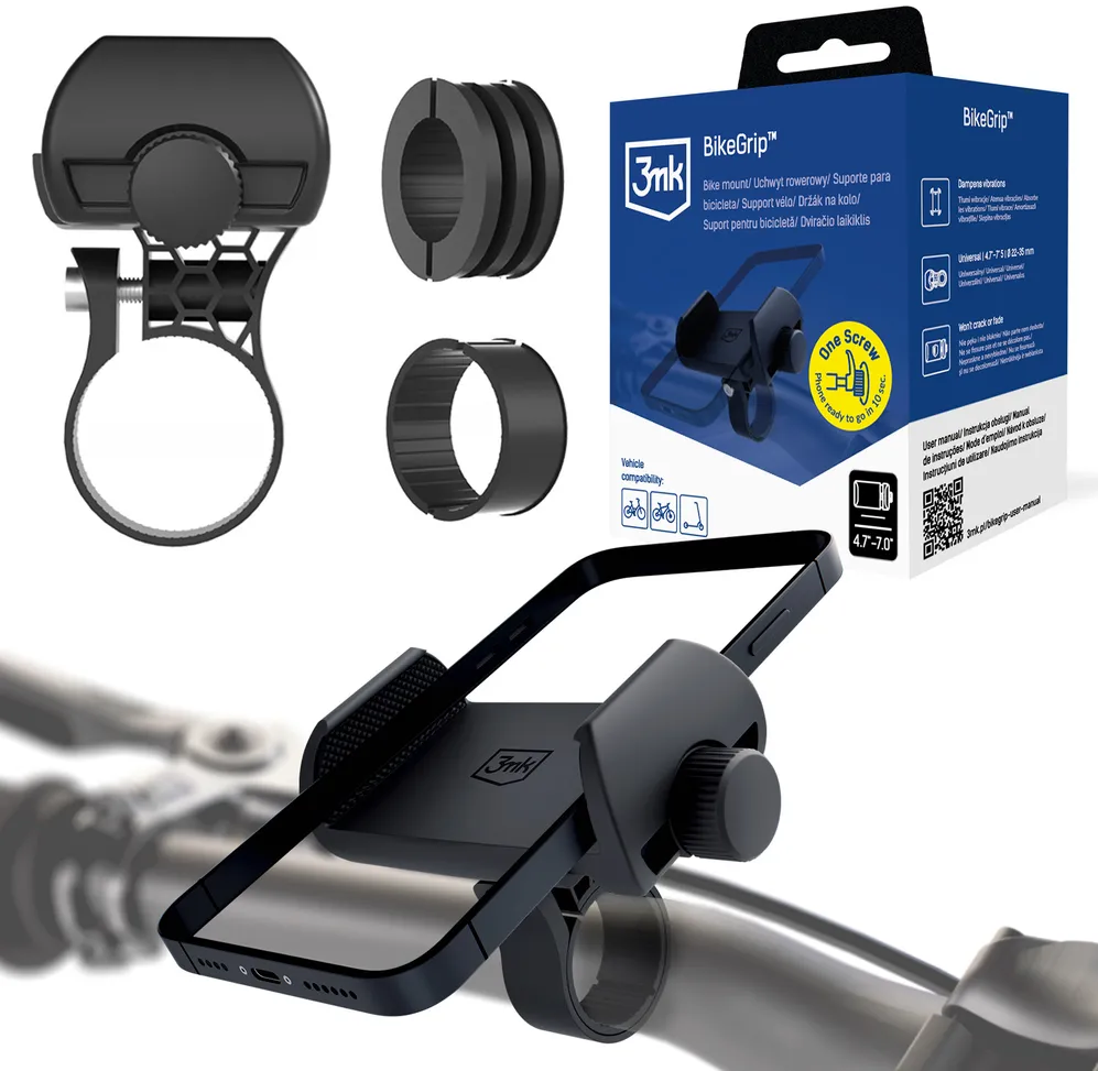 3mk BikeGrip Bike Phone Holder - Black