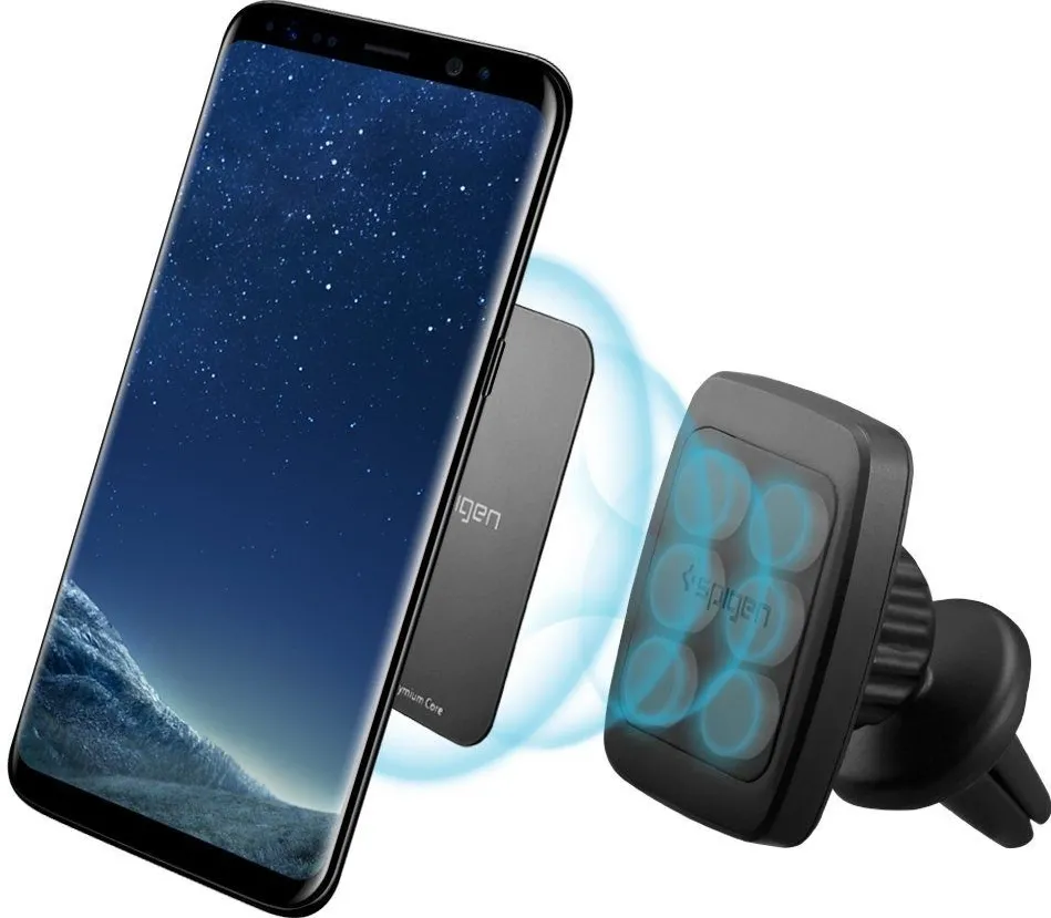 Spigen H12 phone holder for car air vent magnetic - black