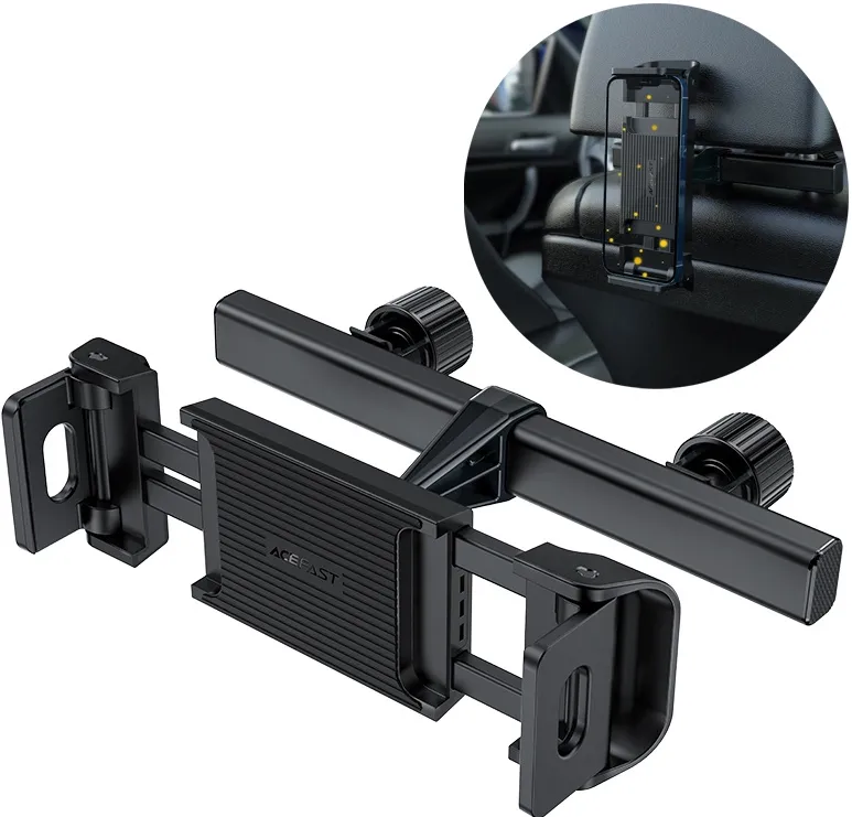 Acefast car headrest holder for phone and tablet (135-230mm wide) black (D8 black)