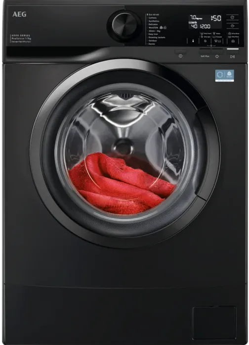 Masina de spalat rufe slim AEG L6SE47DXE SERIA6000, 7 kg, 1400 rpm, Clasa A, motor Inverter, LCD, tehnologie ProSense, Antialergic, 20' 3 kg, Jachete Puf, Outdoor, TimeSave, SoftPlus,, Adancime totala 48.6 cm, Culoare DarkSIlver