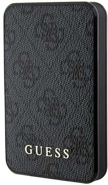 Baterie externa Guess GUPB5LP4GEGK 4G Leather Metal Logo 5000 mAh 15W negru