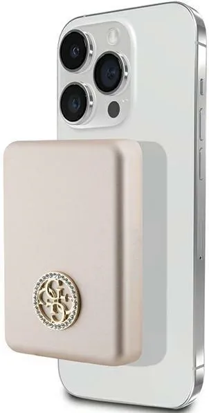 Guess MagSafe 4G Strassed Metal Logo induction power bank 15W 5000mAh - gold