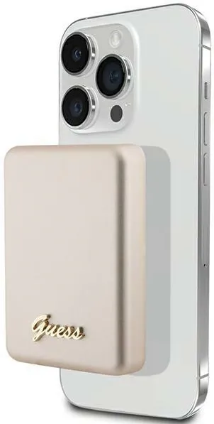 Guess MagSafe Metal Script Logo induction power bank 15W 5000mAh - gold
