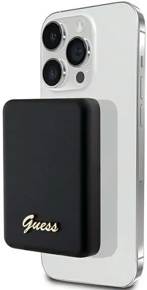 Guess MagSafe Metal Script Logo induction power bank 15W 5000mAh - black