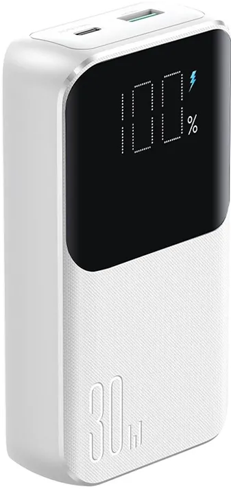Mini power bank with built-in cables Joyroom JR-PBC06 30W 10000mAh - white