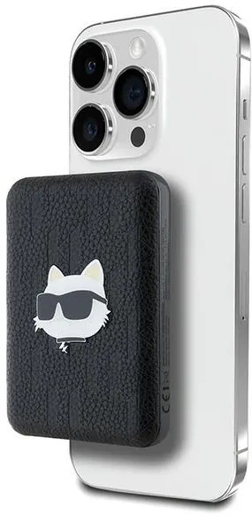 Karl Lagerfeld Powerbank inductive KLPB5FPGKSCHHK 16W 5000mAh black/black Choupette Head Pin MagSafe