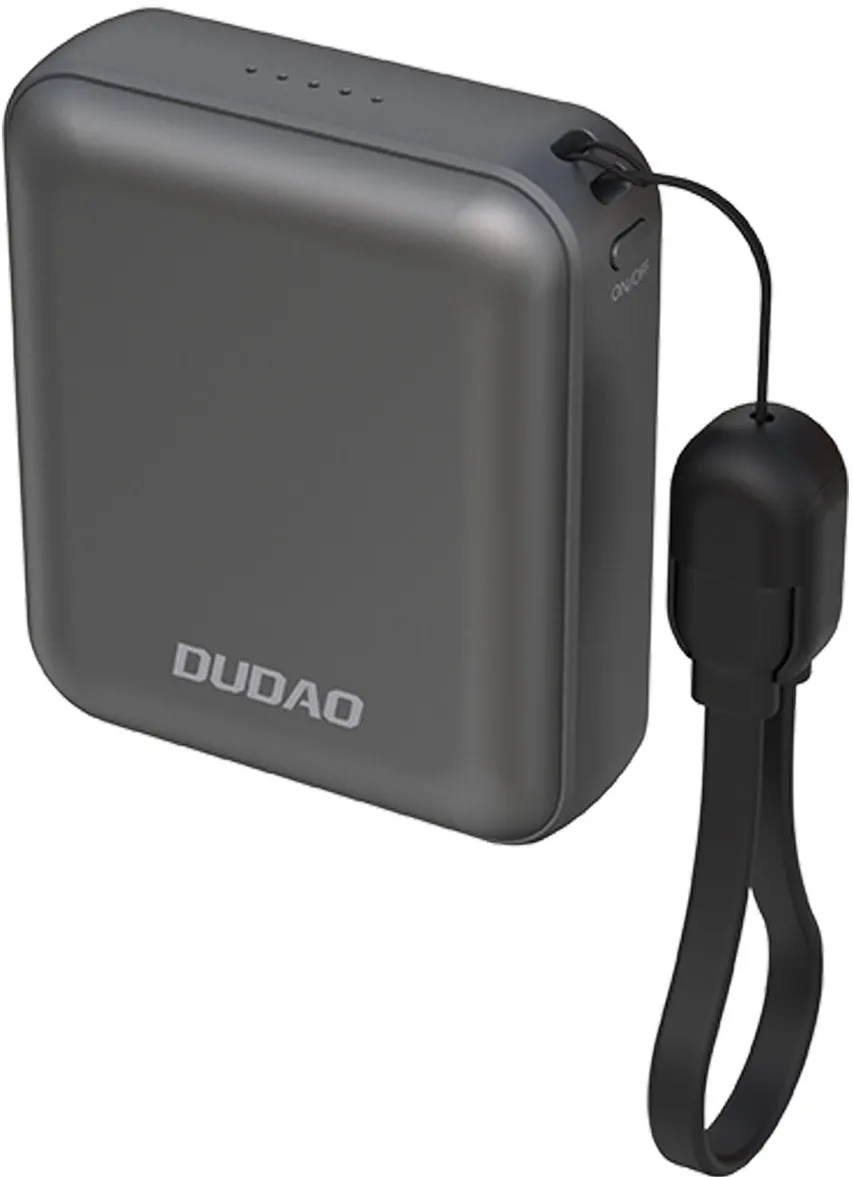 Dudao K22+ Ultra-Compact Power Bank 10000mAh 22.5W USB-C with Pendant/Cable - Gray